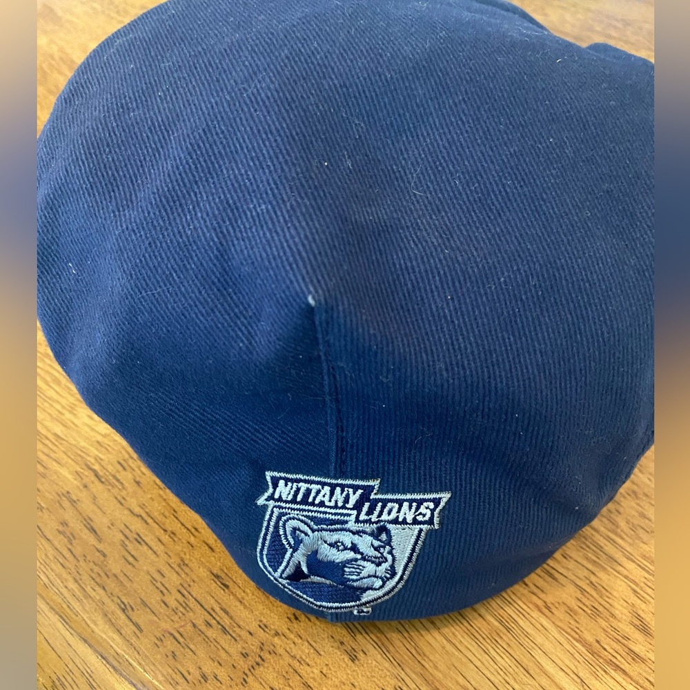 Nittany Lions newspaper boy cap UNION made Sz 7 1/4- 7 3/8 navy Penn St